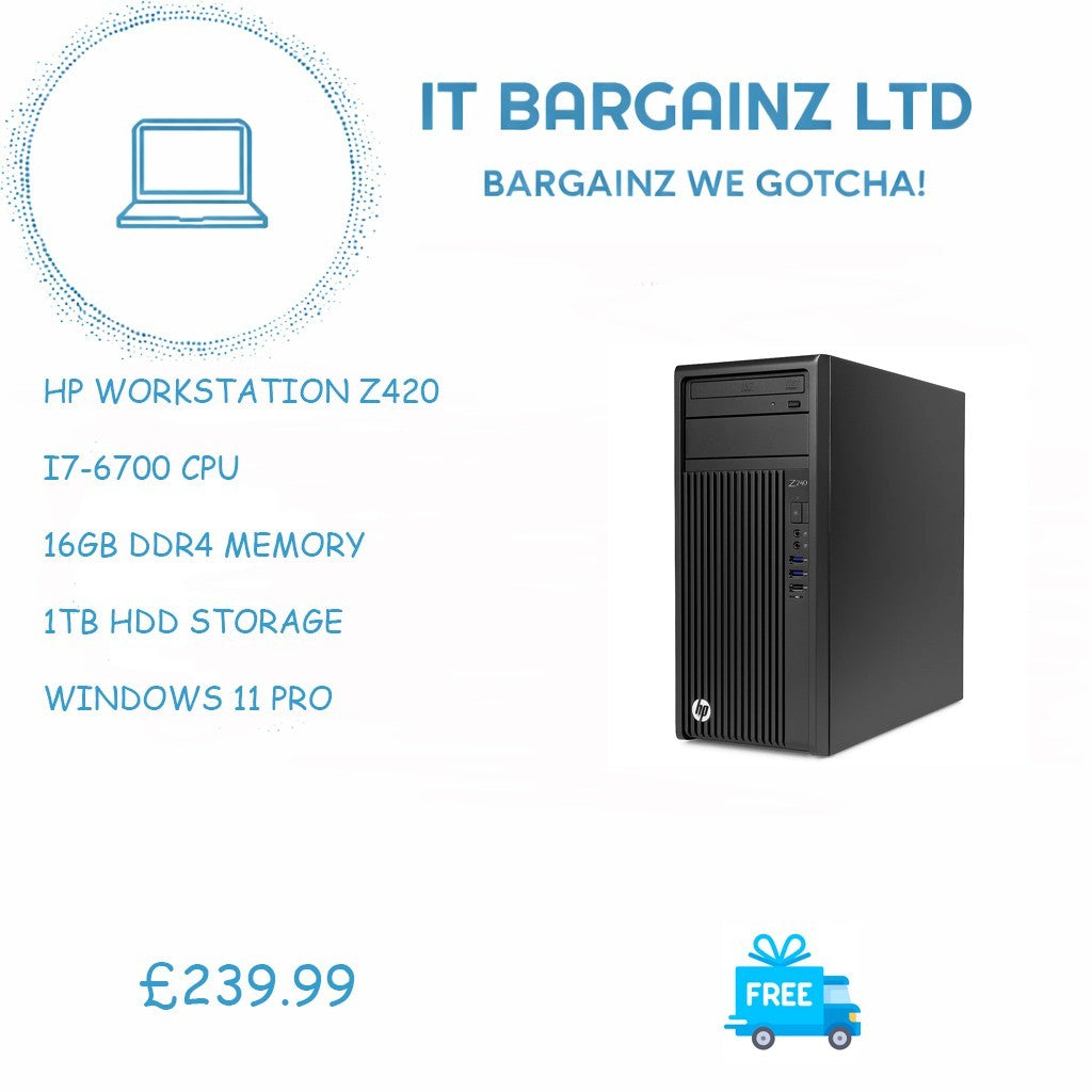 HP Z240 Workstation PC Intel i7-6700 16GB DDR4 1TB HDD WINDOWS 11 PRO0