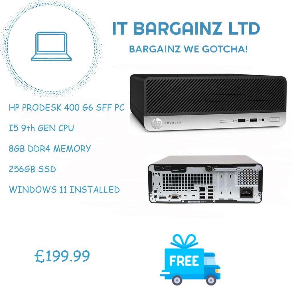HP ProDesk 400 G6 SFF PC I5 9th Gen 8GB DDR4 Memory 256GB SSD WINDOWS 110