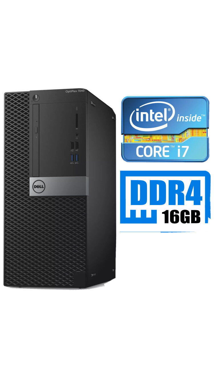 Dell OptiPlex 7040 MT PC (i7-6700 4C/8T 3.40GHz, 16GB DDR4, 128GB SSD + 1TB HDD)0