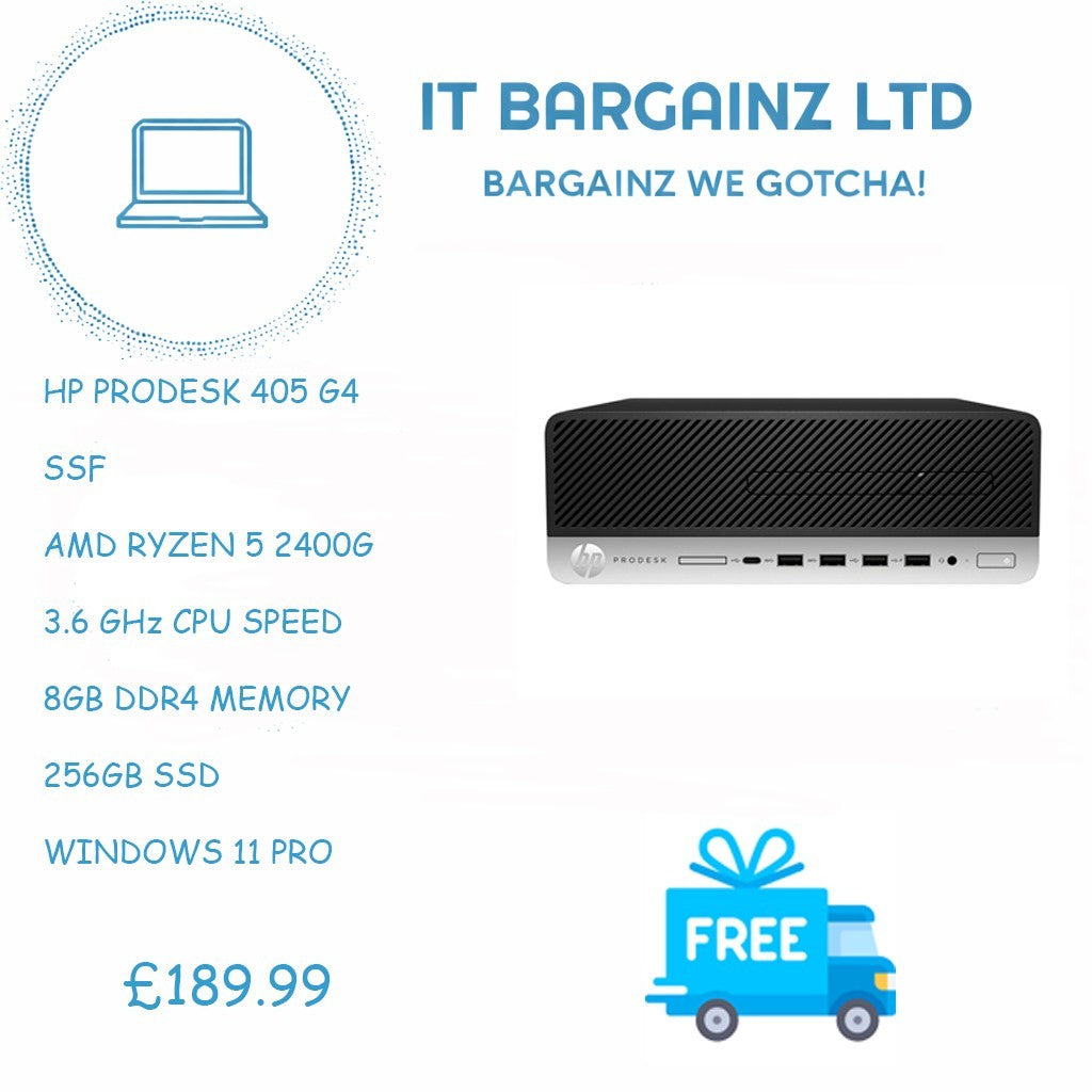 HP ProDesk 405 G4 SFF AMD RYZEN 5 2400G 8GB DDR4 256GB SSD WINDOWS 11 PRO0
