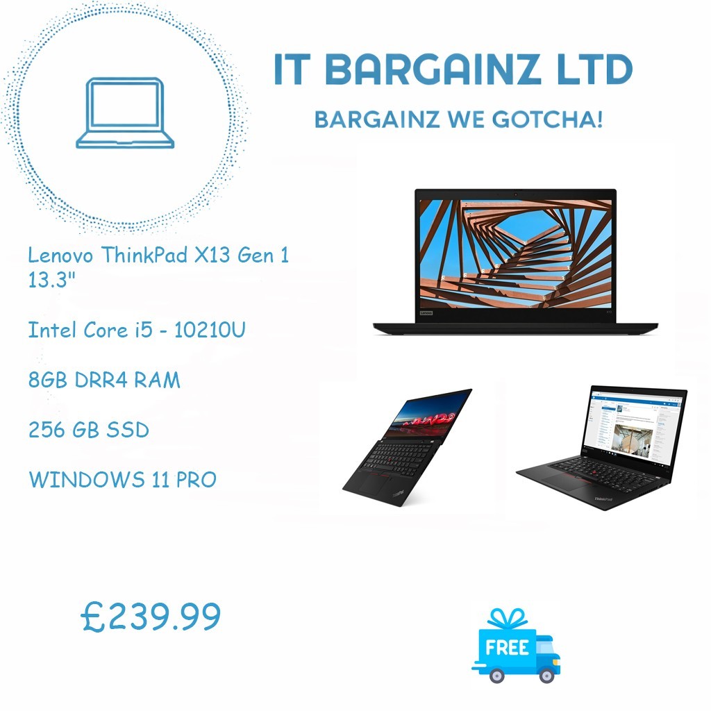 Lenovo ThinkPad X13 Gen 1 13.3" Intel Core i5 10210U 8GB RAM 256GB SSD0