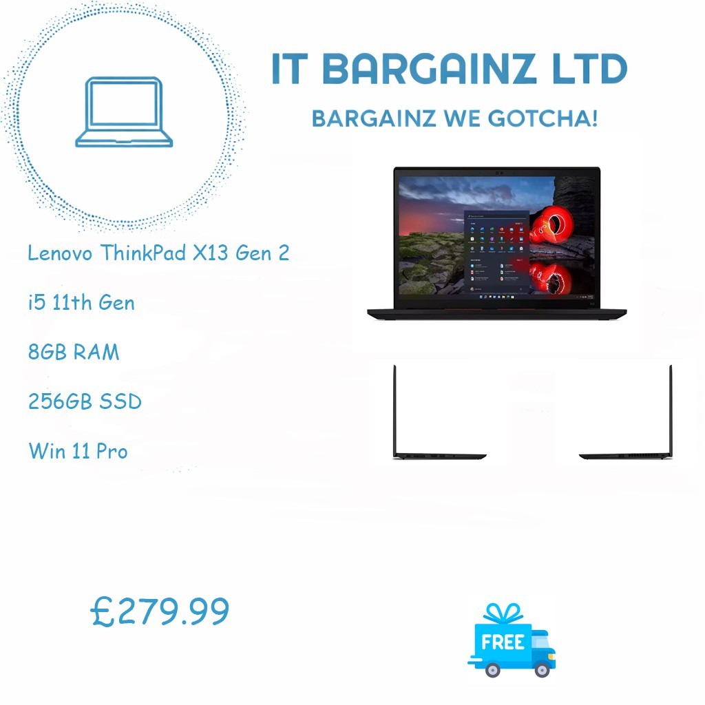 Lenovo ThinkPad X13 G2 Laptop - Core i5 11th Gen, 8GB RAM, 256GB SSD, Win 110