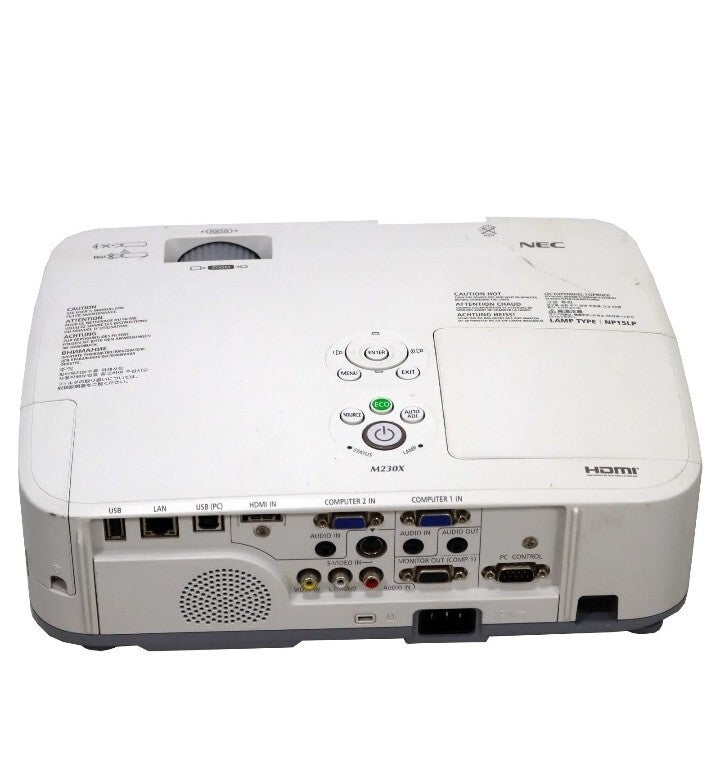 Projector NEC M230X 3LCD XGA HDMI VGA LAN 2,300 Lumens 2,000:1 - 4327 Lamp Hours2