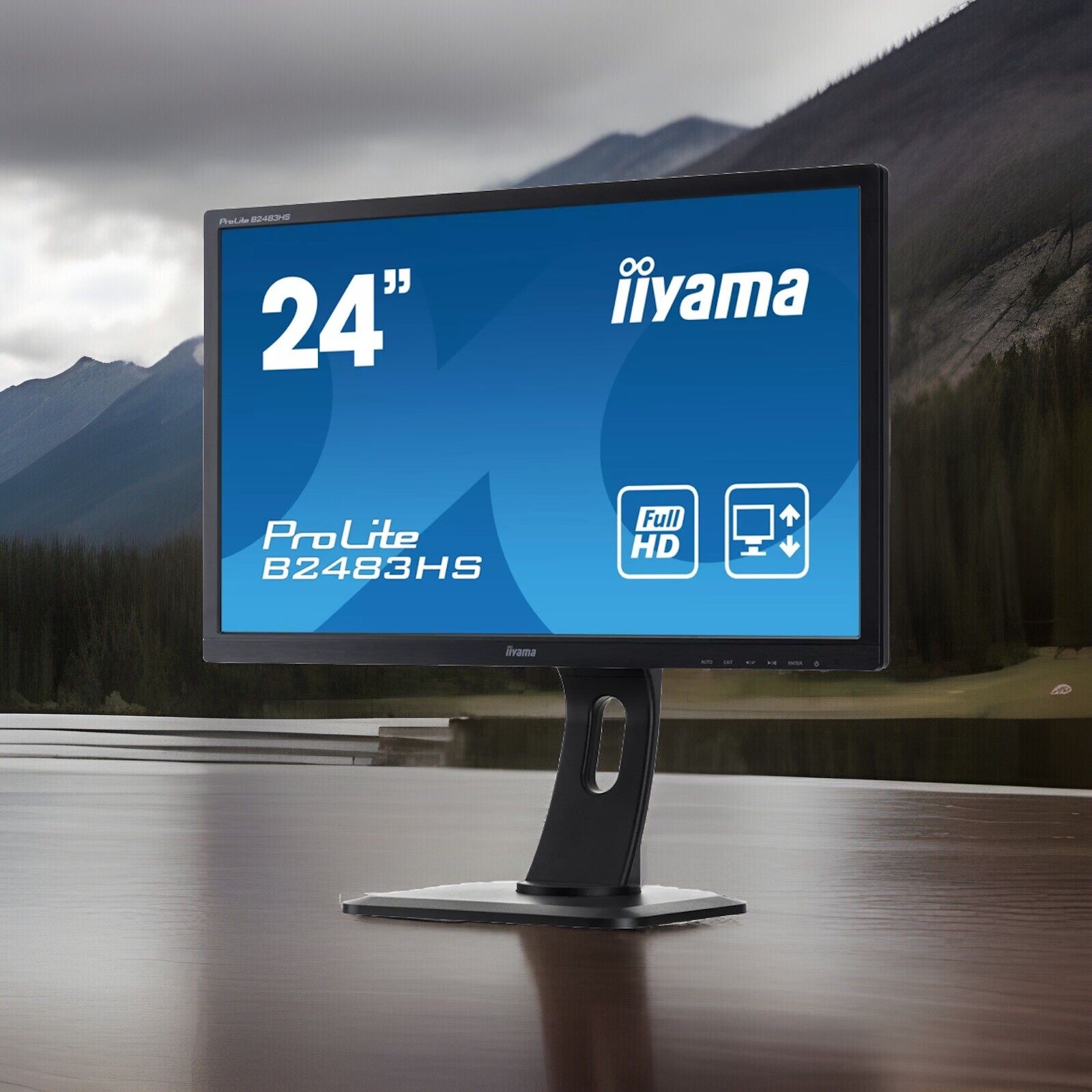 iiyama B2483HS 24" Full HD 1080p Widescreen TN LED Monitor - HDMI VGA DVI Ports0