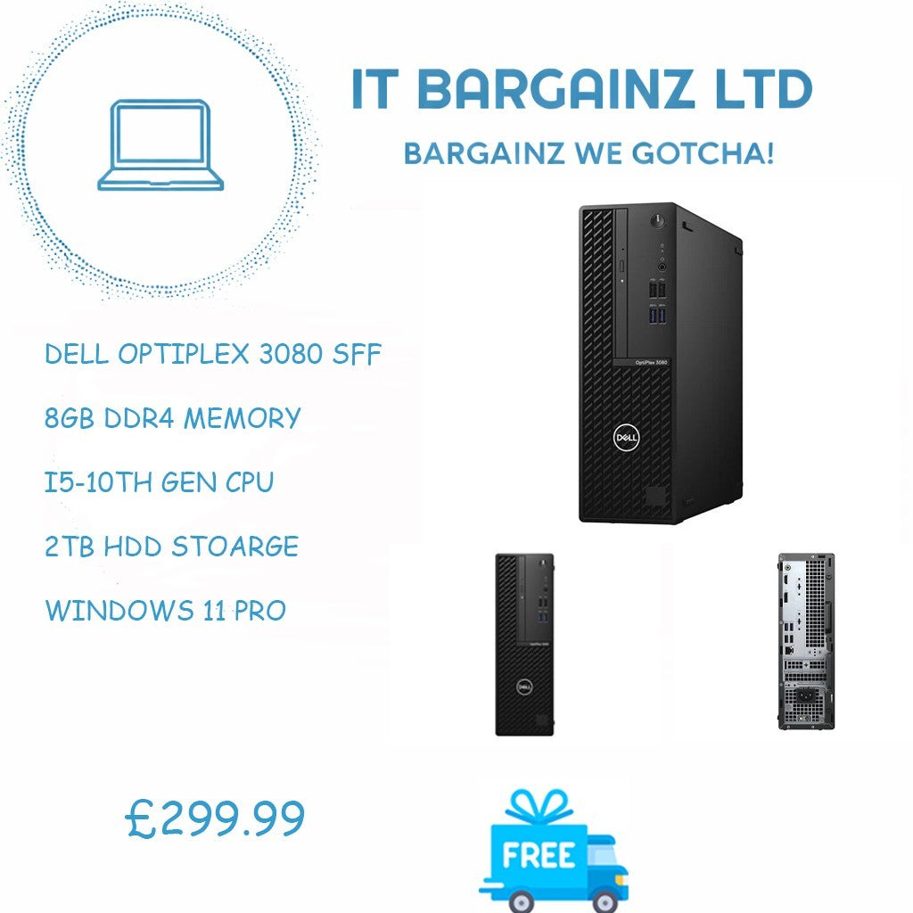 Dell OptiPlex 3080 SFF Intel i5 10th 8GB RAM 2TB HDD WIN 11 PRO0
